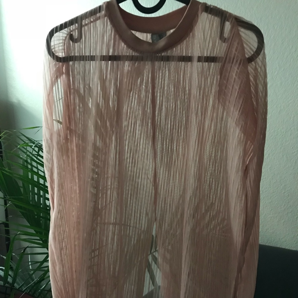 Sheer pleated blouse
